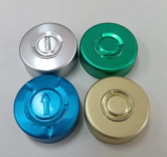 Bouchon en plastique en aluminium coloré pharmaceutique de 13 mm 20 mm 28 mm pour flacons en verre