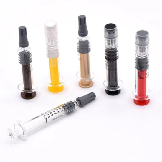 Seringue en verre préremplie d'huile Luer Lock, bouchons Luer de haute qualité, 0.5ml 1ml 1.5ml 2.25ml 3ml 5ml