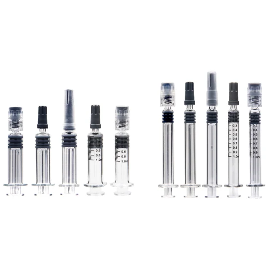 Seringue en verre jetable 1 ml 5 ml 10 ml Seringue en verre préremplie Seringue Luer Lock